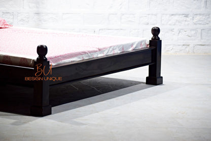 Dark Walnut Pillar Bed