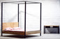 Industrial White Wash Four Poster Bed