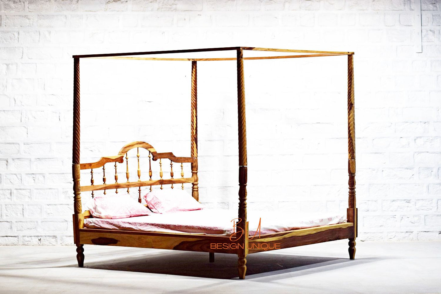 Natural Finish Four Poster Bed