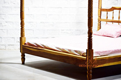 Natural Finish Four Poster Bed