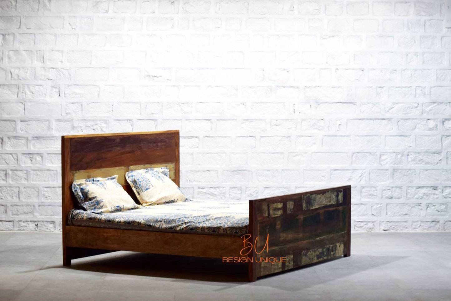 Recycled Wood Earthy Feel Bed Design