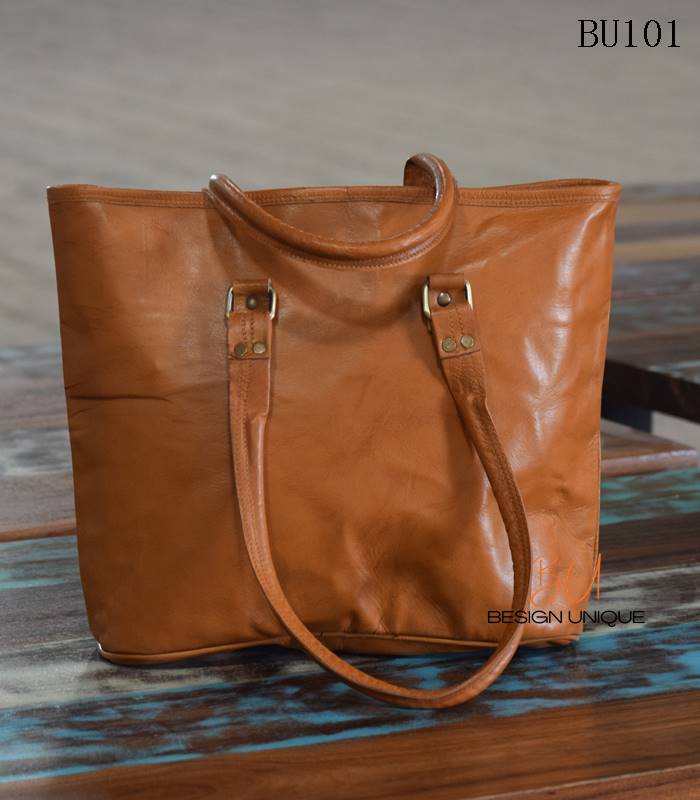 Handcrafted Goat Leather Tote Bag (1)