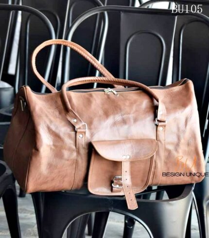 Handcrafted Goat Leather Duffle Bag