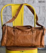 Handcrafted Leather Weekender Duffle Bag - Image 3