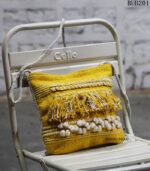 Handwoven mustard yellow fringe tassel sling bag, handcrafted Rajasthan, BUB201