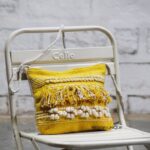 Handwoven mustard yellow fringe tassel sling bag, handcrafted Rajasthan, BUB201