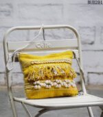 Handwoven mustard yellow fringe tassel sling bag, handcrafted Rajasthan, BUB201