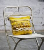 Handwoven mustard yellow fringe tassel sling bag, handcrafted Rajasthan, BUB201