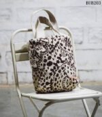 Natural canvas tote bag with floral block print, handcrafted Rajasthan, BUB203