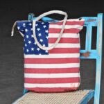 flag print canvas tote bag, handcrafted Rajasthan, BU159