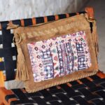 Banjara embroidered buffalo leather clutch bag, handcrafted Rajasthan, BUI103