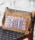 Banjara embroidered buffalo leather clutch bag, handcrafted Rajasthan, BUI103