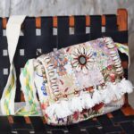 Banjara patchwork sling bag with shisha mirror work and cowrie shells, handcrafted Rajasthan, BUI106