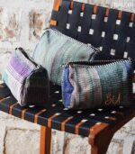 Kantha quilted patchwork pouch set, pastel colorway, handmade cotton, India – BUI110
