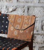 Kantha quilted floral block print envelope tablet bag, handmade in India – BUI115