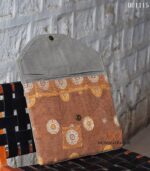 Kantha quilted floral block print envelope tablet bag, handmade in India – BUI115
