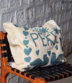 Punch needle embroidered PEACE canvas tote bag, handmade in India – BUI118