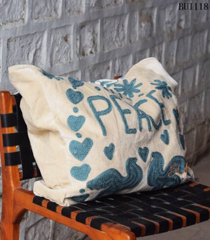 Punch needle embroidered PEACE canvas tote bag, handmade in India – BUI118