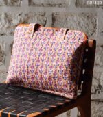 Kantha quilted block print laptop bag with front pocket, handmade in India – BUI120